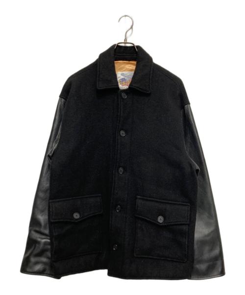 EXCELLED（エクセル）EXCELLED (エクセル) 80’s レザー切替ジャケット ブラック サイズ:Sの古着・服飾アイテム
