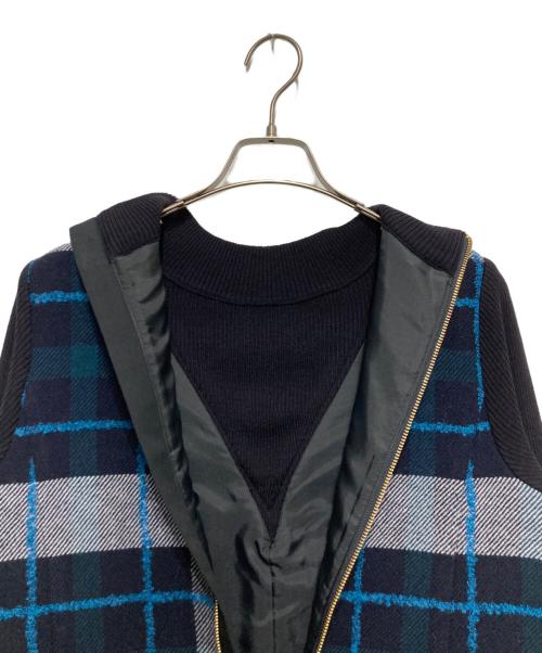 BLUE LABEL CRESTBRIDGE（ブルーレーベルクレストブリッジ）BLUE LABEL CRESTBRIDGE (ブルーレーベルクレストブリッジ) チェックループヤーンツィードドレス ネイビー サイズ:38の古着・服飾アイテム