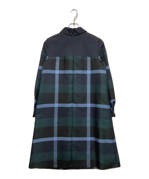 BLUE LABEL CRESTBRIDGE（ブルーレーベルクレストブリッジ）BLUE LABEL CRESTBRIDGE (ブルーレーベルクレストブリッジ) チェッククロッシングツイルサックドレス ネイビー サイズ:36の古着・服飾アイテム