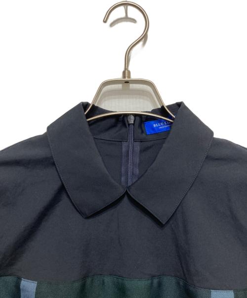 BLUE LABEL CRESTBRIDGE（ブルーレーベルクレストブリッジ）BLUE LABEL CRESTBRIDGE (ブルーレーベルクレストブリッジ) チェッククロッシングツイルサックドレス ネイビー サイズ:36の古着・服飾アイテム
