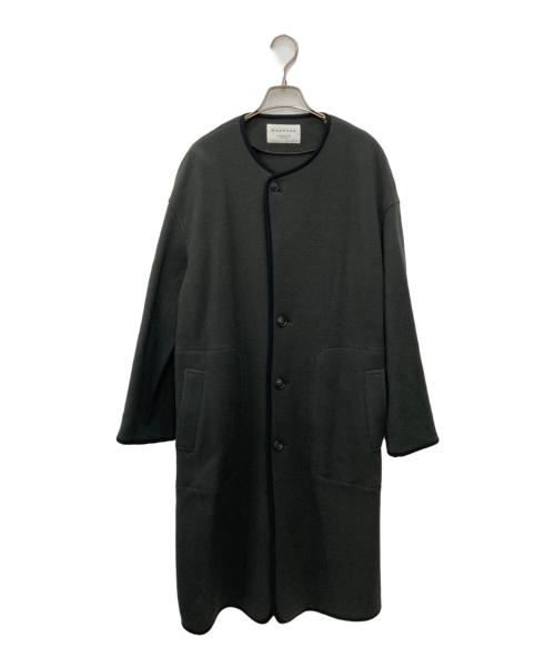 MACPHEE（マカフィー）MACPHEE (マカフィー) ウールダブルジャージー ノーカラーコート グレー サイズ:Sの古着・服飾アイテム