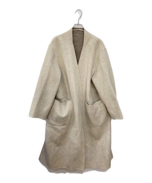 MACPHEE（マカフィー）MACPHEE (マカフィー) ウールダブルフェイス ストール付きコート ベージュ サイズ:36の古着・服飾アイテム