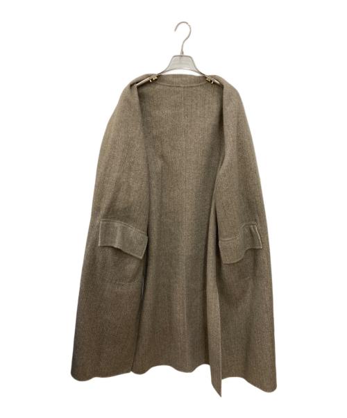 MACPHEE（マカフィー）MACPHEE (マカフィー) ウールダブルフェイス ストール付きコート ベージュ サイズ:36の古着・服飾アイテム