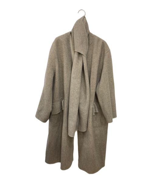MACPHEE（マカフィー）MACPHEE (マカフィー) ウールダブルフェイス ストール付きコート ベージュ サイズ:36の古着・服飾アイテム