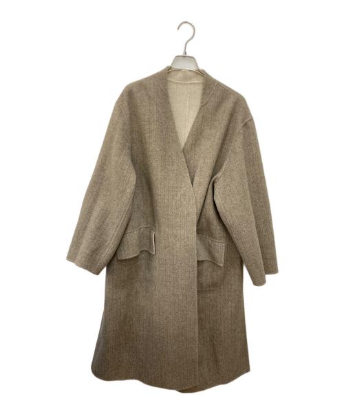 MACPHEE（マカフィー）MACPHEE (マカフィー) ウールダブルフェイス ストール付きコート ベージュ サイズ:36の古着・服飾アイテム