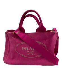 PRADA（プラダ）の古着「カナパMトートバッグ」｜ショッキングピンク
