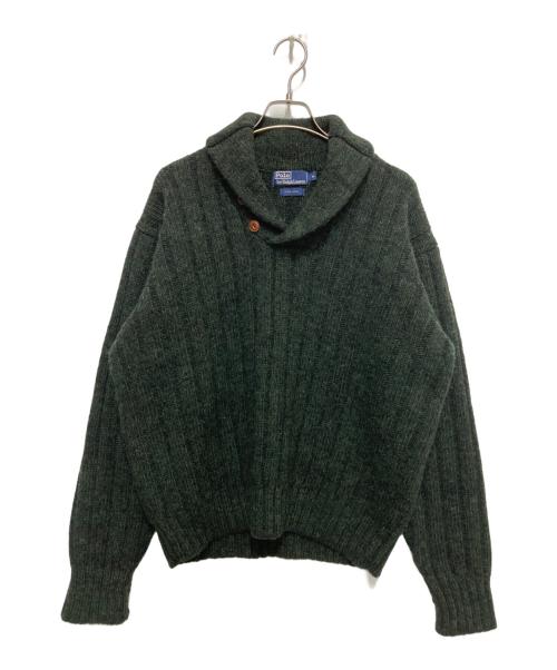POLO RALPH LAUREN（ポロ・ラルフローレン）POLO RALPH LAUREN (ポロ・ラルフローレン) ショールカラーニット グリーン サイズ:Mの古着・服飾アイテム