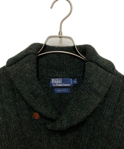 POLO RALPH LAUREN（ポロ・ラルフローレン）POLO RALPH LAUREN (ポロ・ラルフローレン) ショールカラーニット グリーン サイズ:Mの古着・服飾アイテム