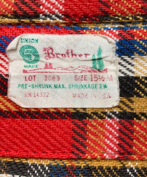 FIVE BROTHER（ファイブブラザー）FIVE BROTHER (ファイブブラザー) ネルシャツ レッド×イエロー サイズ:SIZE 15/1/2の古着・服飾アイテム