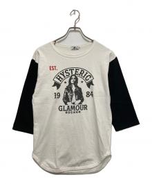 Hysteric Glamour（ヒステリックグラマー）の古着「グラフィック プリント7分袖カットソー」｜ブラック×ホワイト