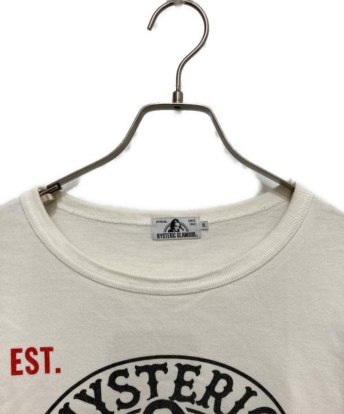 Hysteric Glamour（ヒステリックグラマー）Hysteric Glamour (ヒステリックグラマー) グラフィック プリント7分袖カットソー ブラック×ホワイト サイズ:Sの古着・服飾アイテム