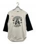 Hysteric Glamour（ヒステリックグラマー）の古着「グラフィック プリント7分袖カットソー」｜ブラック×ホワイト