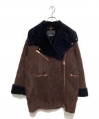 DIESELディーゼル）の古着「ムートンジャケット」｜ブラウン×ネイビー
