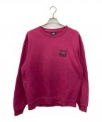 stussyステューシー）の古着「Dice Pigment Dyed Crew　ダイス ピグメント ダイド クルー」｜パープル
