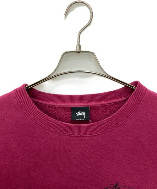 stussy（ステューシー）stussy (ステューシー) Dice Pigment Dyed Crew　ダイス ピグメント ダイド クルー パープル サイズ:Ⅼの古着・服飾アイテム
