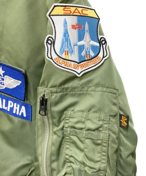 ALPHA（アルファ）ALPHA (アルファ) ワッペンMA-1ジャケット グリーン サイズ:Ⅼの古着・服飾アイテム