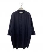 ENFOLDエンフォルド）の古着「リネンライク 2WAY OPEN SHIRT」｜ネイビー