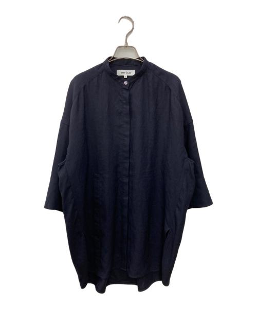 ENFOLD（エンフォルド）ENFOLD (エンフォルド) リネンライク 2WAY OPEN SHIRT ネイビー サイズ:38の古着・服飾アイテム