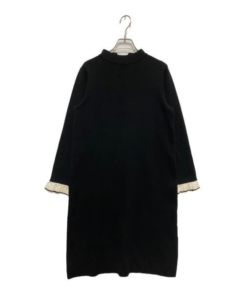 ANAYI（アナイ）ANAYI (アナイ) ウールスムース袖フリル ワンピース ブラック サイズ:38の古着・服飾アイテム