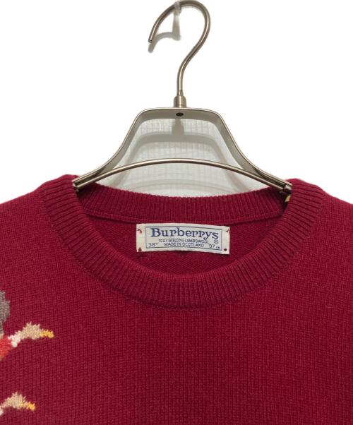 Burberry's（バーバリーズ）Burberry's (バーバリーズ) ハンティングジャガードニット レッド サイズ:Mの古着・服飾アイテム