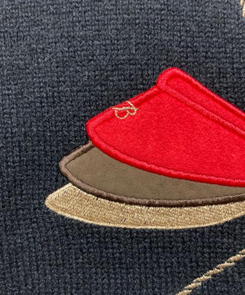 Burberry's（バーバリーズ）Burberry's (バーバリーズ) ノヴァチェック刺繍ニット ブラック サイズ:Mediumの古着・服飾アイテム