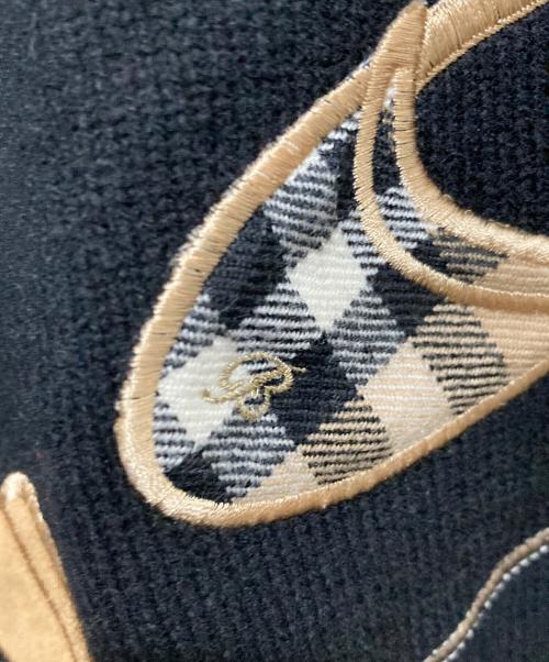 Burberry's（バーバリーズ）Burberry's (バーバリーズ) ノヴァチェック刺繍ニット ブラック サイズ:Mediumの古着・服飾アイテム