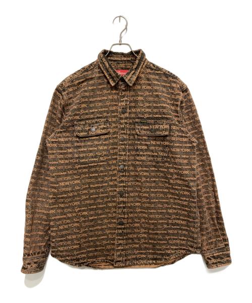 SUPREME（シュプリーム）Supreme (シュプリーム) Multi Type Jacquard Denim Shirt ブラウン サイズ:Mの古着・服飾アイテム