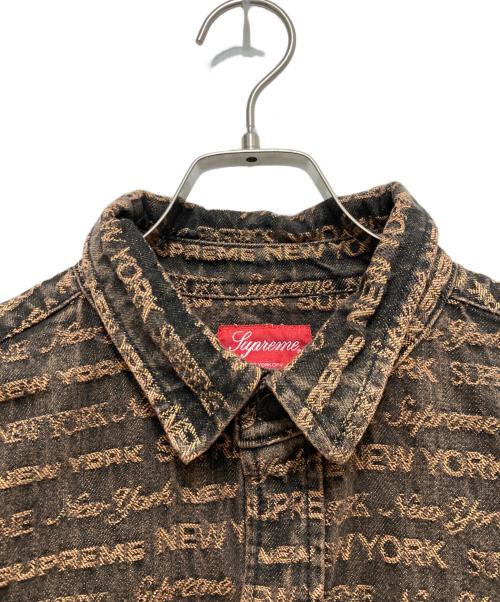 SUPREME（シュプリーム）Supreme (シュプリーム) Multi Type Jacquard Denim Shirt ブラウン サイズ:Mの古着・服飾アイテム