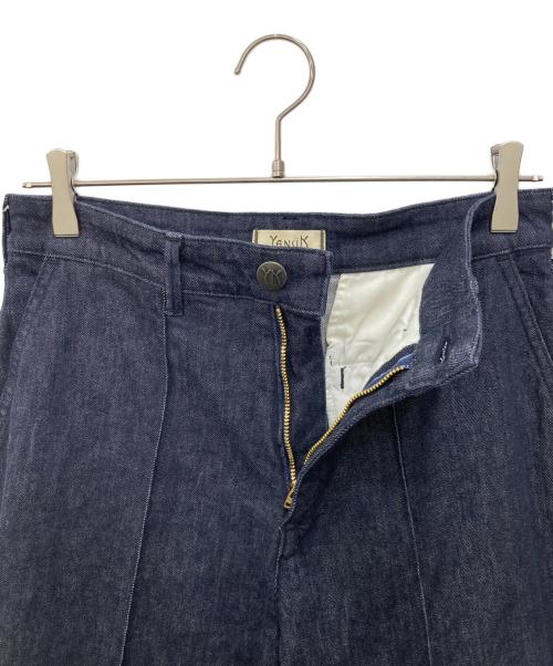 YANUK（ヤヌーク）YANUK (ヤヌーク) ピンタックフレアデニムパンツ インディゴ サイズ:Ⅼの古着・服飾アイテム