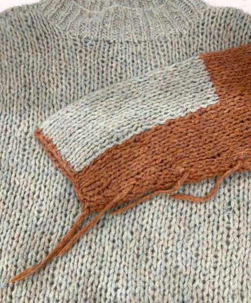 UNUSED（アンユーズド）UNUSED (アンユーズド) Hand-Knitting Sweater グリーン サイズ:3の古着・服飾アイテム
