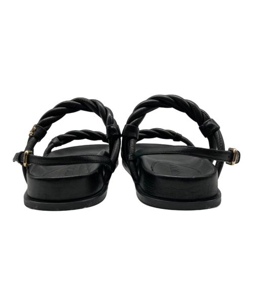 JIMMY CHOO（ジミーチュウ）JIMMY CHOO (ジミーチュウ) DIOSA FLATレザーサンダル ブラック サイズ:35の古着・服飾アイテム