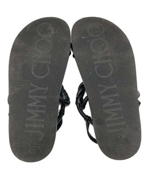 JIMMY CHOO（ジミーチュウ）JIMMY CHOO (ジミーチュウ) DIOSA FLATレザーサンダル ブラック サイズ:35の古着・服飾アイテム