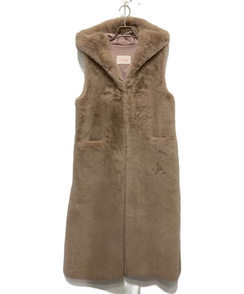 LEMONPLET（レモンプレット）LEMONPLET (レモンプレット) フォックスファーマキシベストフーディ ベージュ サイズ:Sの古着・服飾アイテム