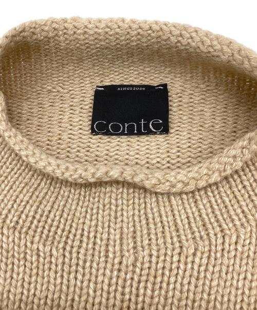 Conte（コンテ）conte (コンテ) アゼ クルーネックニット ベージュ サイズ:不明の古着・服飾アイテム