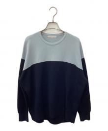 icB（アイシービー）の古着「コットンポリエステルスムース ニットプルオーバー」｜ネイビー×ブルー