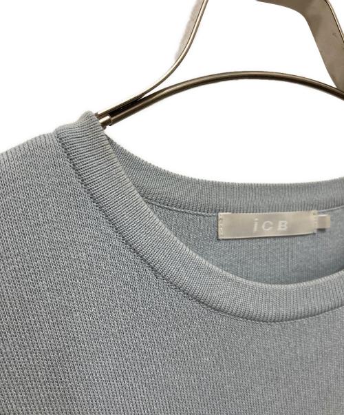 icB（アイシービー）icB (アイシービー) コットンポリエステルスムース ニットプルオーバー ネイビー×ブルー サイズ:Sの古着・服飾アイテム