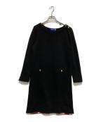 BLUE LABEL CRESTBRIDGEブルーレーベルクレストブリッジ）の古着「金ボタンワンピース」｜ブラック