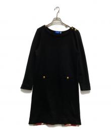 BLUE LABEL CRESTBRIDGE（ブルーレーベルクレストブリッジ）の古着「金ボタンワンピース」｜ブラック