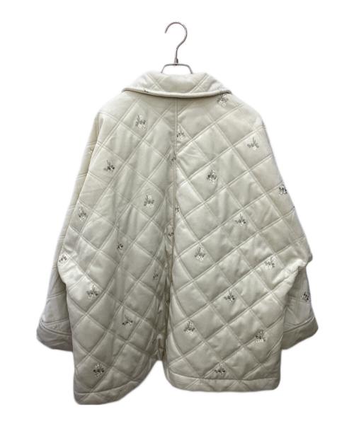 umm.Discoat（ディスコート）umm.Discoat (ディスコート) ベロア刺繍キルティングジャケット ホワイト サイズ:FREEの古着・服飾アイテム