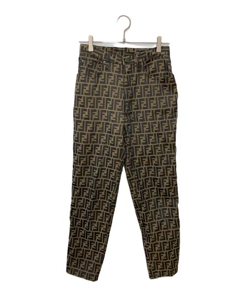 FENDI（フェンディ）FENDI (フェンディ) ズッカ柄総柄パンツ ブラック サイズ:30の古着・服飾アイテム