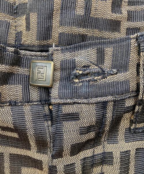 FENDI（フェンディ）FENDI (フェンディ) ズッカ柄総柄パンツ ブラック サイズ:30の古着・服飾アイテム