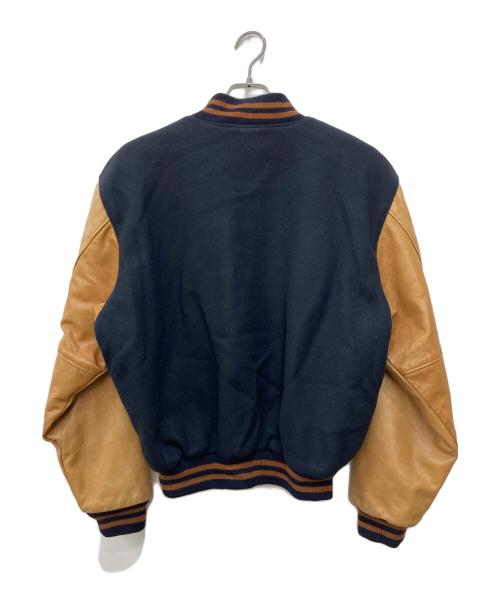 BROOKS BROTHERS（ブルックスブラザーズ）BROOKS BROTHERS (ブルックスブラザーズ) 80’s レザー切替スタジャン ブラウン×ネイビー サイズ:不明　の古着・服飾アイテム