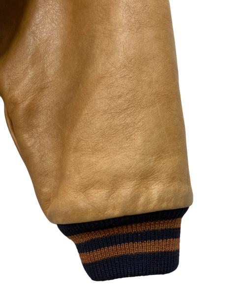 BROOKS BROTHERS（ブルックスブラザーズ）BROOKS BROTHERS (ブルックスブラザーズ) 80’s レザー切替スタジャン ブラウン×ネイビー サイズ:不明　の古着・服飾アイテム