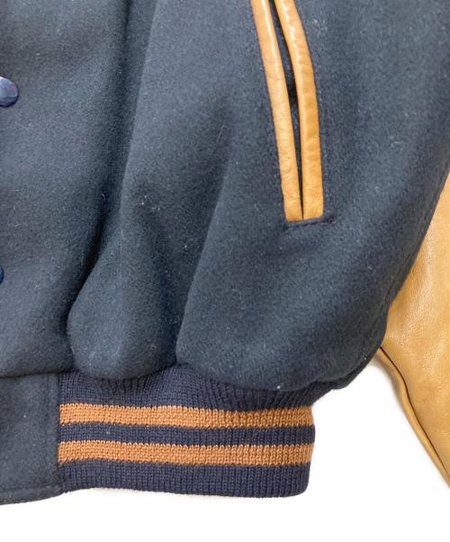 BROOKS BROTHERS（ブルックスブラザーズ）BROOKS BROTHERS (ブルックスブラザーズ) 80’s レザー切替スタジャン ブラウン×ネイビー サイズ:不明　の古着・服飾アイテム