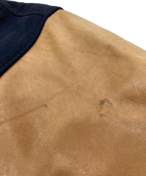 BROOKS BROTHERS（ブルックスブラザーズ）BROOKS BROTHERS (ブルックスブラザーズ) 80’s レザー切替スタジャン ブラウン×ネイビー サイズ:不明　の古着・服飾アイテム