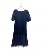 BLUE LABEL CRESTBRIDGEブルーレーベルクレストブリッジ）の古着「ハートネックポンチワンピース」｜ネイビー