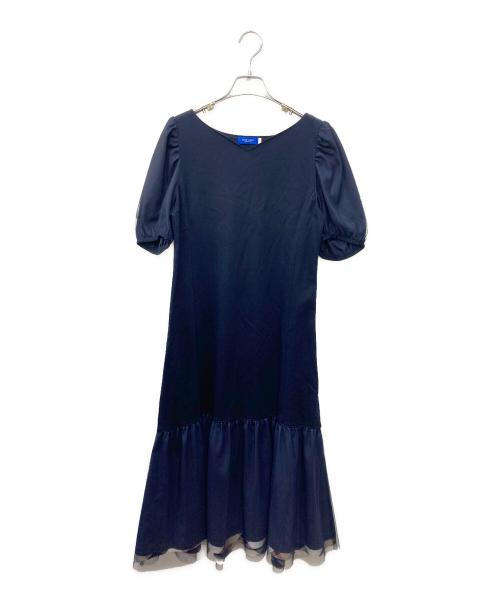 BLUE LABEL CRESTBRIDGE（ブルーレーベルクレストブリッジ）BLUE LABEL CRESTBRIDGE (ブルーレーベルクレストブリッジ) ハートネックポンチワンピース ネイビー サイズ:Mの古着・服飾アイテム