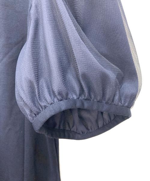 BLUE LABEL CRESTBRIDGE（ブルーレーベルクレストブリッジ）BLUE LABEL CRESTBRIDGE (ブルーレーベルクレストブリッジ) ハートネックポンチワンピース ネイビー サイズ:Mの古着・服飾アイテム