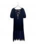 BLUE LABEL CRESTBRIDGE (ブルーレーベルクレストブリッジ) ハートネックポンチワンピース ネイビー サイズ:M：9000円