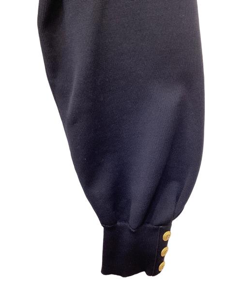 BLUE LABEL CRESTBRIDGE（ブルーレーベルクレストブリッジ）BLUE LABEL CRESTBRIDGE (ブルーレーベルクレストブリッジ) シフォンコンビドレス ネイビー サイズ:Mの古着・服飾アイテム